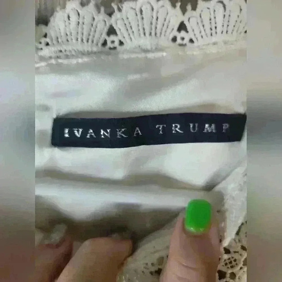 Ivanka Trump Ivy dress with lacey top. Size unknown 100%polyester. - Picture 3 of 9